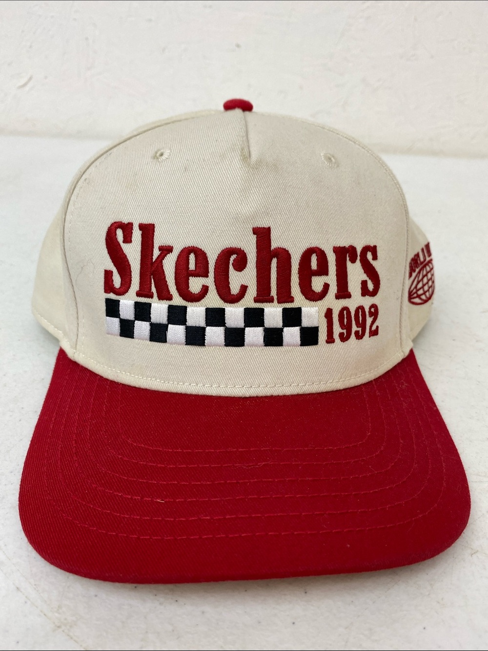 Skechers Beige and Red Snap Back Hat